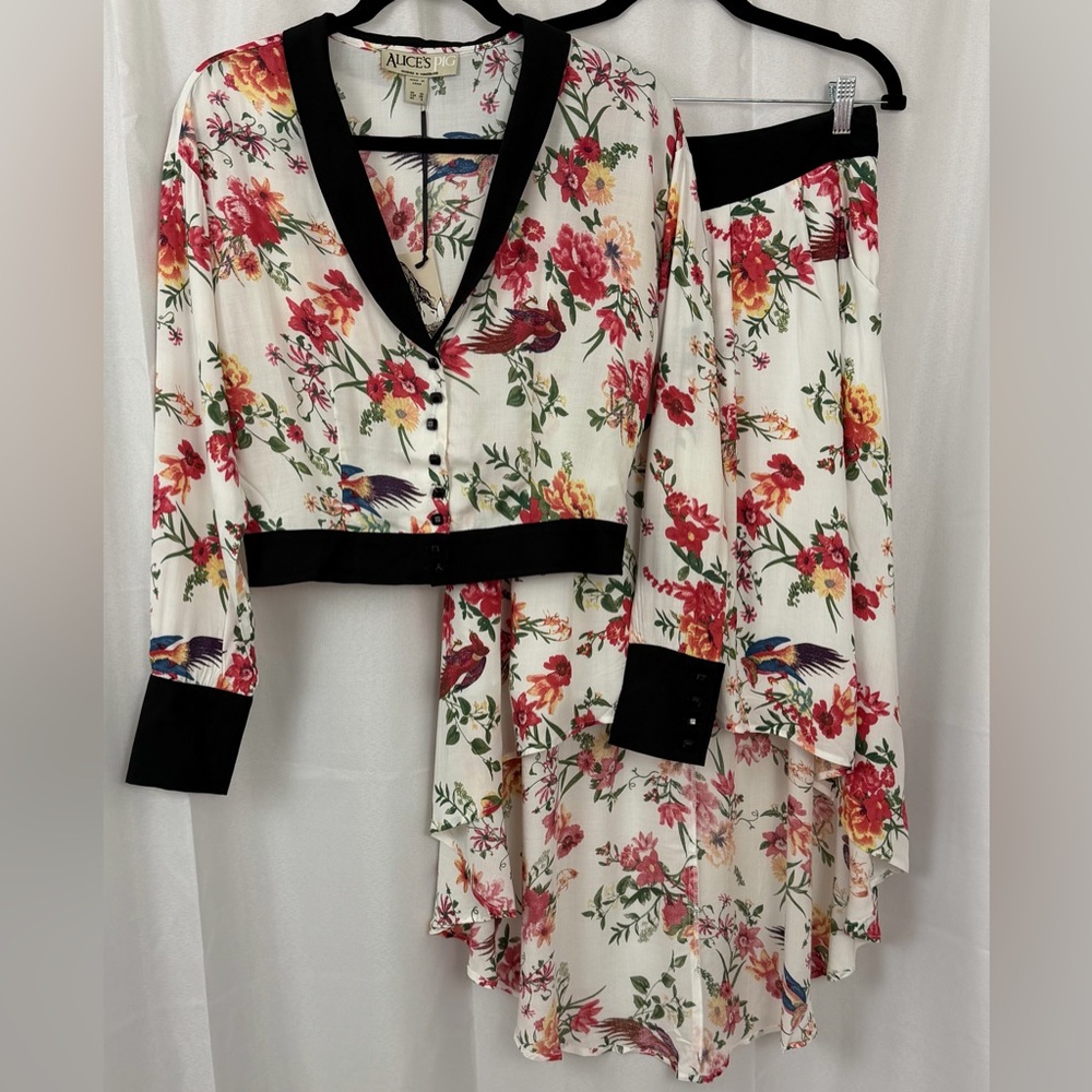 Alice’s Pig Tessa’s Tango Cropped Top & Hi-Lo Light & Airy Floral with Birds US6